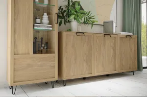 Szynaka Vitrína Limbo 11 65 cm z masívu s LED osvetlením dub Artisan