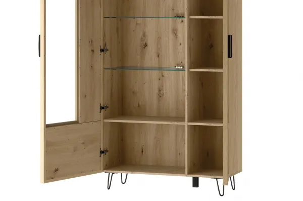 Szynaka Vitrína Limbo 12 95 cm z masívu s LED osvetlením dub Artisan