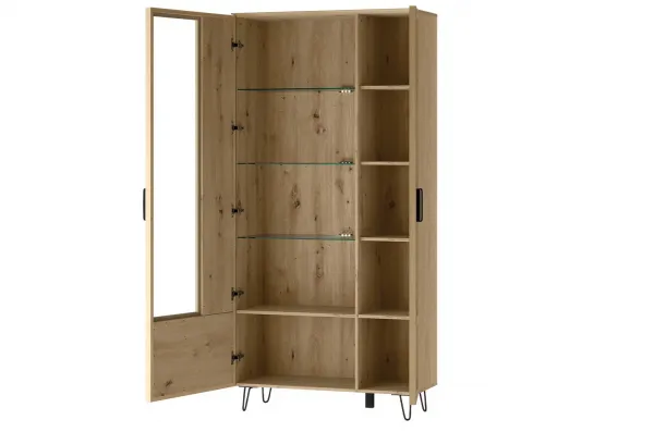 Szynaka Vitrína Limbo 12 95 cm z masívu s LED osvetlením dub Artisan