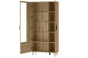 Szynaka Vitrína Limbo 12 95 cm z masívu s LED osvetlením dub Artisan