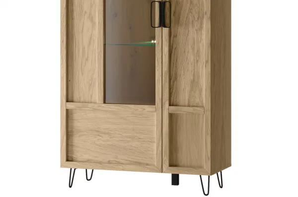 Szynaka Vitrína Limbo 12 95 cm z masívu s LED osvetlením dub Artisan