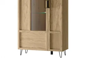 Szynaka Vitrína Limbo 12 95 cm z masívu s LED osvetlením dub Artisan