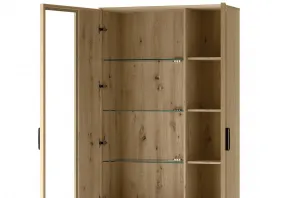 Szynaka Vitrína Limbo 12 95 cm z masívu s LED osvetlením dub Artisan