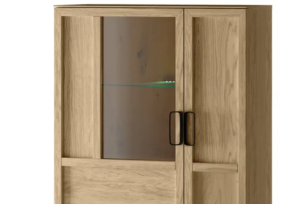 Szynaka Vitrína Limbo 15 95 cm z masívu s LED osvetlením dub Artisan