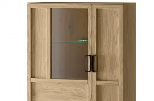 Szynaka Vitrína Limbo 15 95 cm z masívu s LED osvetlením dub Artisan