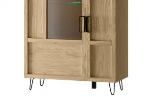 Szynaka Vitrína Limbo 15 95 cm z masívu s LED osvetlením dub Artisan