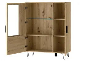 Szynaka Vitrína Limbo 15 95 cm z masívu s LED osvetlením dub Artisan