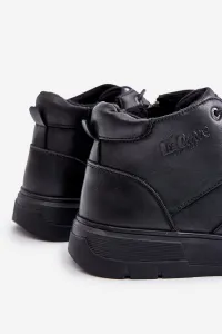 Leather insulated ankle sneakers men's Lee Cooper black