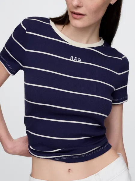 GAP MOD RIB ABBRV Dámske tričko, tmavo modrá, veľkosť