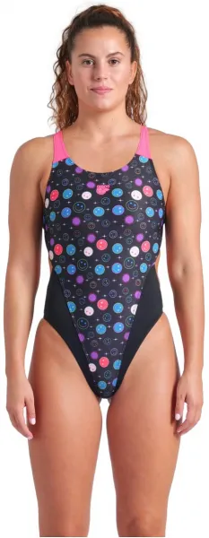 Arena performance funny prints tech back black/shocking pink 3xs -