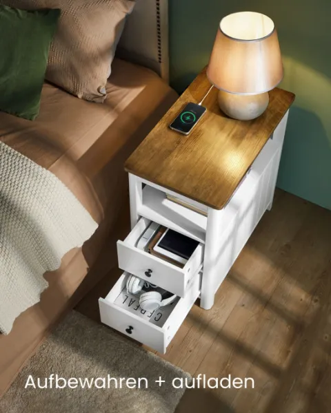Príručný stolík so zásuvkami LET327W14