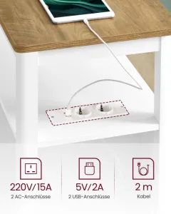 Príručný stolík so zásuvkami LET327W14