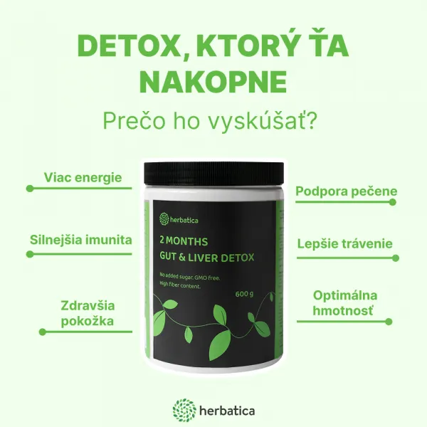 Detoxikačná kúra na pečeň a črevá s pestrecom mariánskym a silou dvoch vláknin, 600g - Herbatica