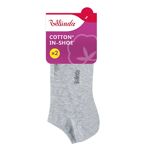 Bellinda 
COTTON IN-SHOE SOCKS 2x - Dámske krátke ponožky 2 páry - sivá