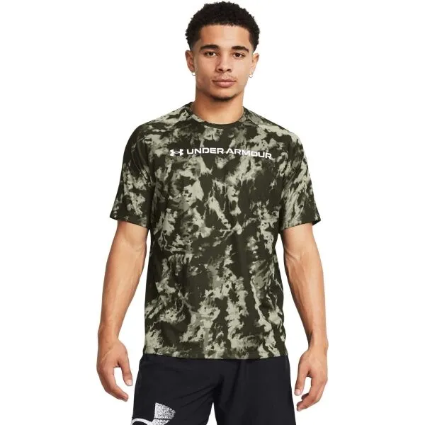 Under Armour TECH ABC CAMO Pánske tričko s krátkym rukávom, khaki, veľkosť