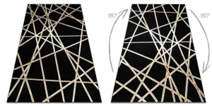 Koberec ALLURE 1964 geometrický / štruktúrovaný / glamour, čierny / zlatý