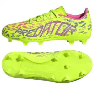 Chlapčenské futbalové kopačky outdoorové ADIDAS Predator League Jr FG lucid lemon blue fusion lucid pink