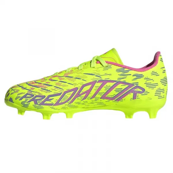 Chlapčenské futbalové kopačky outdoorové ADIDAS Predator League Jr FG lucid lemon blue fusion lucid pink