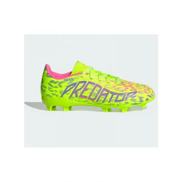 Chlapčenské futbalové kopačky outdoorové ADIDAS Predator League Jr FG lucid lemon blue fusion lucid pink