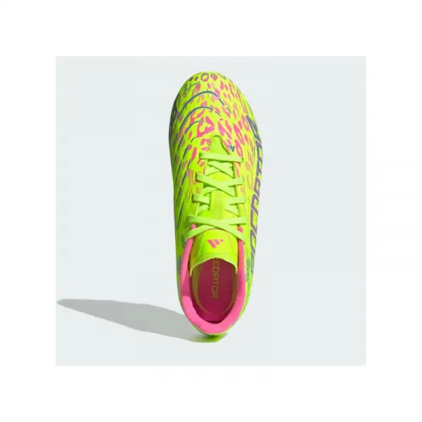 Chlapčenské futbalové kopačky outdoorové ADIDAS Predator League Jr FG lucid lemon blue fusion lucid pink