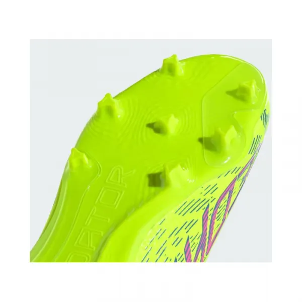 Chlapčenské futbalové kopačky outdoorové ADIDAS Predator League Jr FG lucid lemon blue fusion lucid pink