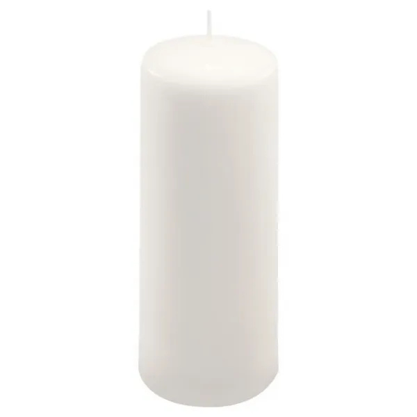 Sada stĺpových sviečok, 20 cm, Ø 7,5 cm, biela, 2 ks