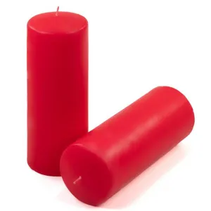 Sada stĺpových sviečok, 20 cm, Ø 7,5 cm, červená, 4 ks