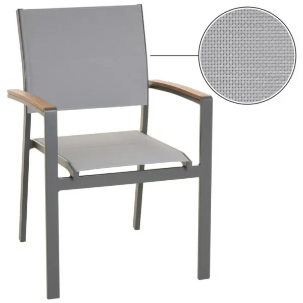 Záhradná stohovateľná stolička antracit,86,5x 57x57,5 ​​cm