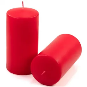 Sada stĺpových sviečok, 15 cm, Ø 7,5 cm, červená, 2 ks