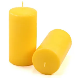 Sada stĺpových sviečok, 15 cm, Ø 7,5 cm, žltá, 2 ks