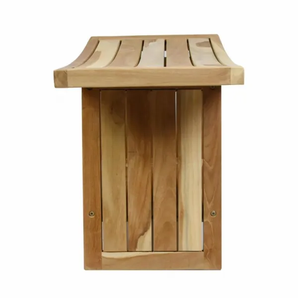 Stolička DIVERO, masívny neošetrený teak, 60 x 35 x 45 cm