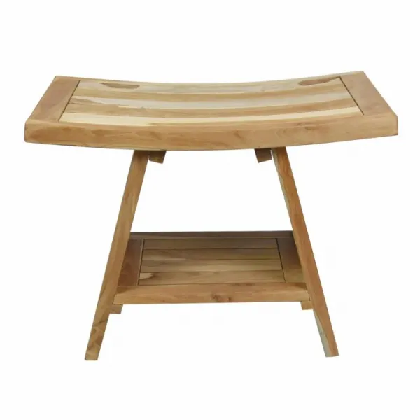 Stolička DIVERO, masívny neošetrený teak, 60 x 35 x 45 cm
