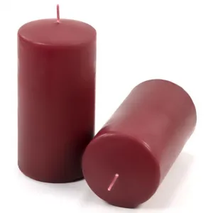 Sada stĺpových sviečok, 15 cm, Ø 7,5 cm, vínová, 2 ks