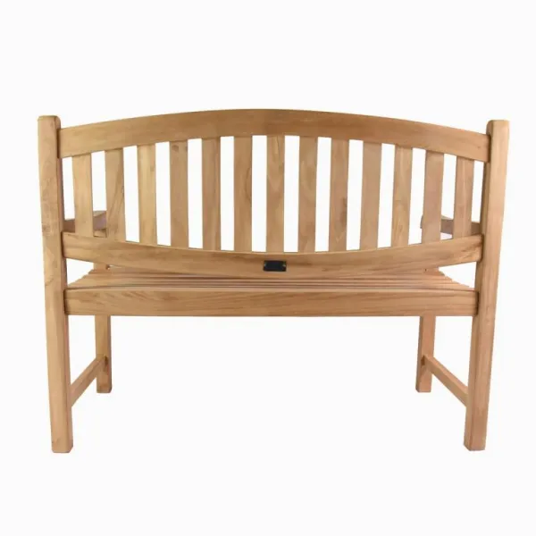 2 miestna lavica DIVERO, ošetrené teakové drevo, 120 cm
