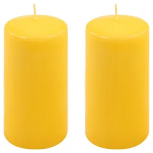 Sada stĺpových sviečok, 15 cm, Ø 7,5 cm, žltá, 2 ks