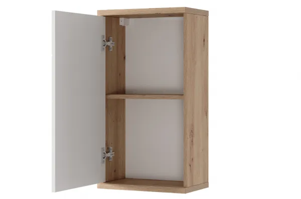 Szynaka Závesná horná kúpeľňová skrinka Sting 71 38 cm dub Artisan/biela
