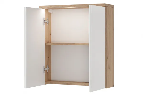 Szynaka Závesná zrkadlová skrinka s LED osvetlením Sting 56 60 cm dub Artisan