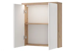 Szynaka Závesná zrkadlová skrinka s LED osvetlením Sting 56 60 cm dub Artisan