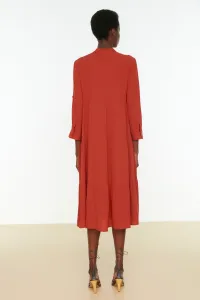 Trendyol Tile Border Detailed Woven Flounce Woven Dress