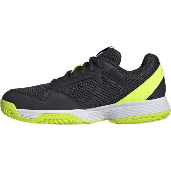 adidas COURTFLASH K Detská tenisová obuv, čierna, veľkosť 36