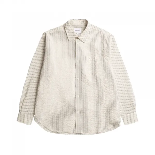Norse Project Ole Oversized Striped Shirt "Chestnut" (N40-0828-2033)