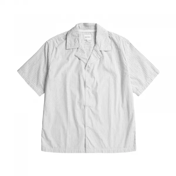 Norse Project Mads Poplin Stripe SS "Ecru" (N40-0831-0957)