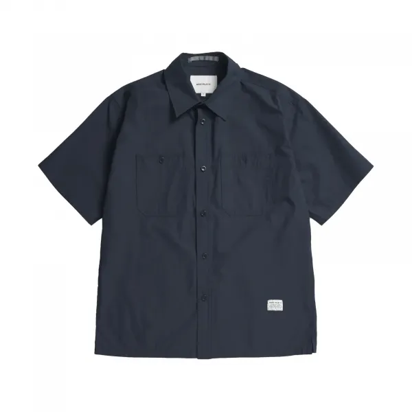 Norse Project Ivan Tech Poplin SS Shirt "Dark Navy" (N40-0826-7004)