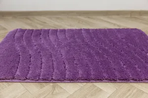 Kúpeľňový koberček Sara fialový, vlny