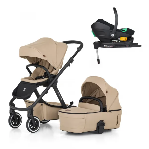 PETITEMARS Petite&Mars Icon Mocha Beige LITE AIR + Core Pro i-Size Black Grey + Báza