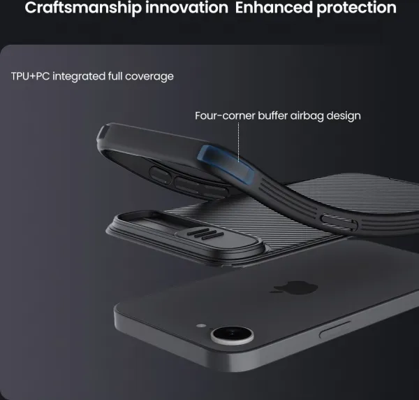 Nillkin CamShield PRO Kryt pre iPhone 16e, Čierny