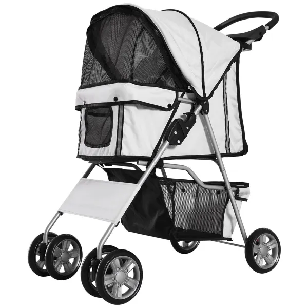 PawHut Kočárek pro psy do 10 kg a 35 cm, šedý