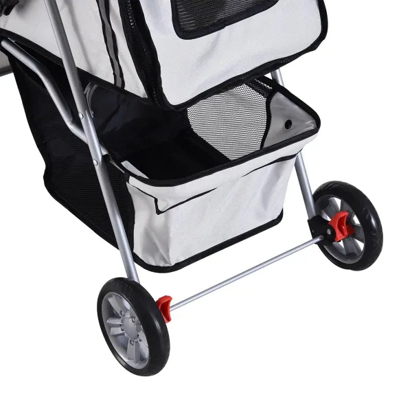 PawHut Kočárek pro psy do 10 kg a 35 cm, šedý