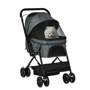 PawHut Kočárek pro psy do 10 kg a 43 cm, šedý