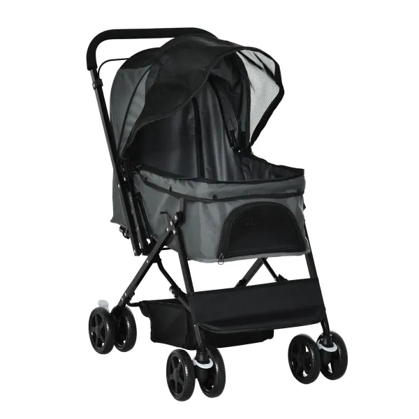 PawHut Kočárek pro psy do 10 kg a 43 cm, šedý